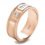 14k Rose Gold 14k Rose Gold Custom Diamond Men's Band - Three-Quarter View -  1195 - Thumbnail