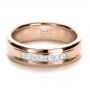 18k Rose Gold 18k Rose Gold Custom Diamond Men's Band - Flat View -  1165 - Thumbnail