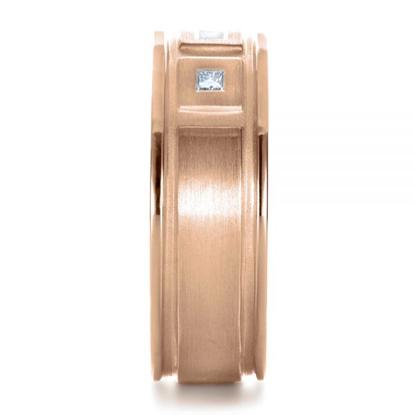 14k Rose Gold 14k Rose Gold Custom Diamond Men's Band - Side View - 1195