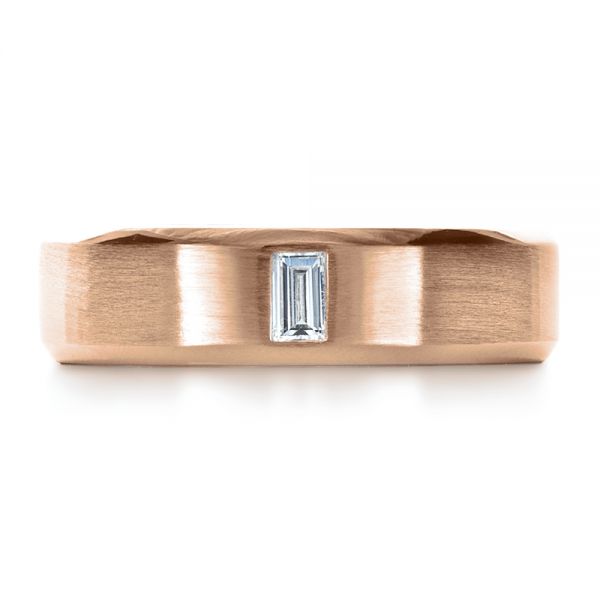 18k Rose Gold 18k Rose Gold Custom Diamond Men's Band - Top View - 1193