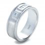 18k White Gold 18k White Gold Custom Diamond Men's Band - Three-Quarter View -  1195 - Thumbnail