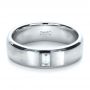 18k White Gold 18k White Gold Custom Diamond Men's Band - Flat View -  1193 - Thumbnail