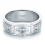 18k White Gold 18k White Gold Custom Diamond Men's Band - Flat View -  1195 - Thumbnail