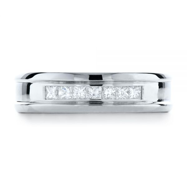  Platinum Platinum Custom Diamond Men's Band - Top View -  1165