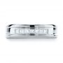 14k White Gold Custom Diamond Men's Band - Top View -  1165 - Thumbnail