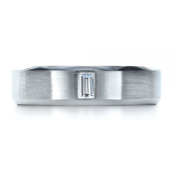 18k White Gold 18k White Gold Custom Diamond Men's Band - Top View -  1193