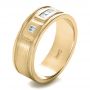 18k Yellow Gold 18k Yellow Gold Custom Diamond Men's Band - Three-Quarter View -  1195 - Thumbnail