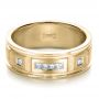 14k Yellow Gold 14k Yellow Gold Custom Diamond Men's Band - Flat View -  1195 - Thumbnail