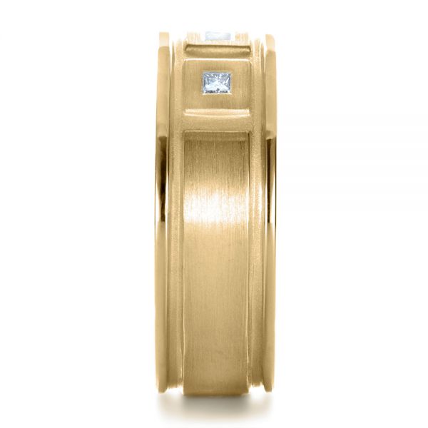 14k Yellow Gold 14k Yellow Gold Custom Diamond Men's Band - Side View - 1195