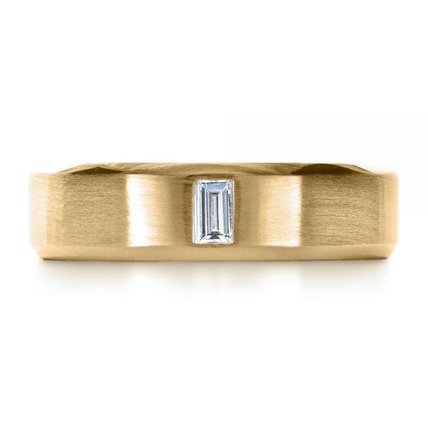14k Yellow Gold 14k Yellow Gold Custom Diamond Men's Band - Top View - 1193