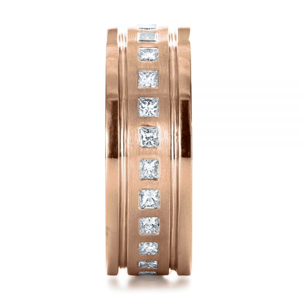 14k Rose Gold 14k Rose Gold Custom Diamond Men's Ring - Side View - 1163