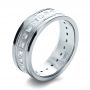 14k White Gold 14k White Gold Custom Diamond Men's Ring - Three-Quarter View -  1163 - Thumbnail