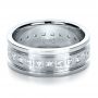  Platinum Custom Diamond Men's Ring - Flat View -  1163 - Thumbnail