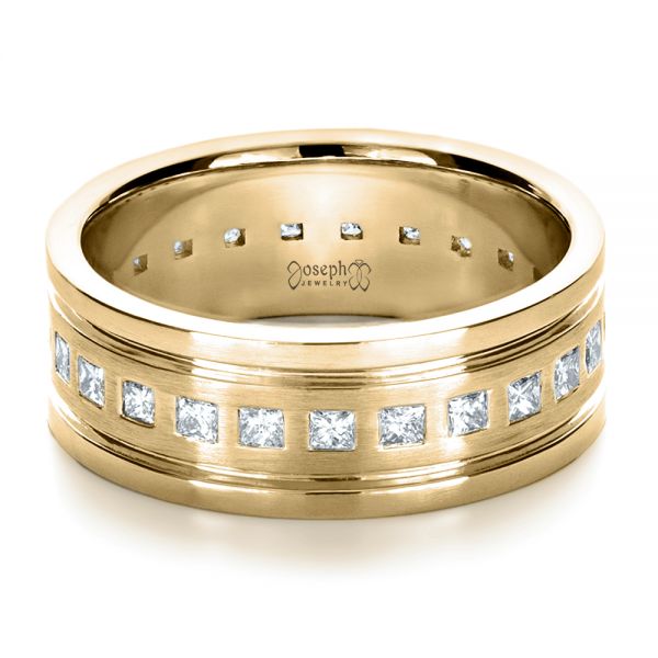 14k Yellow Gold 14k Yellow Gold Custom Diamond Men's Ring - Flat View - 1163
