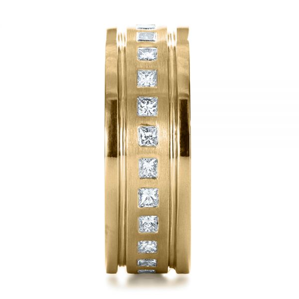 14k Yellow Gold 14k Yellow Gold Custom Diamond Men's Ring - Side View - 1163