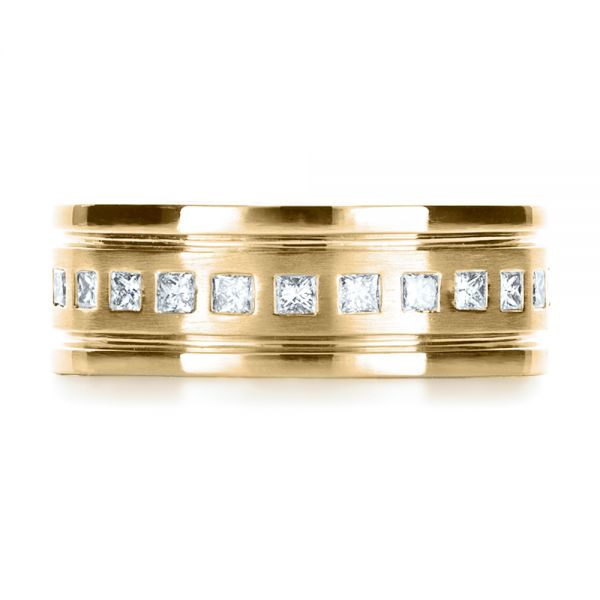 14k Yellow Gold 14k Yellow Gold Custom Diamond Men's Ring - Top View - 1163