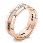 14k Rose Gold 14k Rose Gold Custom Diamond Men's Wedding Band - Three-Quarter View -  102208 - Thumbnail