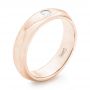 14k Rose Gold 14k Rose Gold Custom Diamond Men's Wedding Band - Three-Quarter View -  102922 - Thumbnail