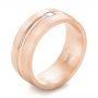 18k Rose Gold 18k Rose Gold Custom Diamond Men's Wedding Band - Three-Quarter View -  103220 - Thumbnail