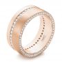 14k Rose Gold 14k Rose Gold Custom Diamond Men's Wedding Band - Three-Quarter View -  103514 - Thumbnail