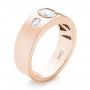 18k Rose Gold 18k Rose Gold Custom Diamond Men's Wedding Band - Three-Quarter View -  103840 - Thumbnail