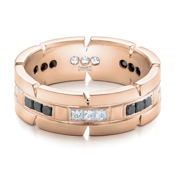 14k Rose Gold 14k Rose Gold Custom Diamond Men's Wedding Band - Flat View - 102208