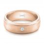 18k Rose Gold 18k Rose Gold Custom Diamond Men's Wedding Band - Flat View -  102236 - Thumbnail