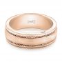 18k Rose Gold 18k Rose Gold Custom Diamond Men's Wedding Band - Flat View -  102358 - Thumbnail