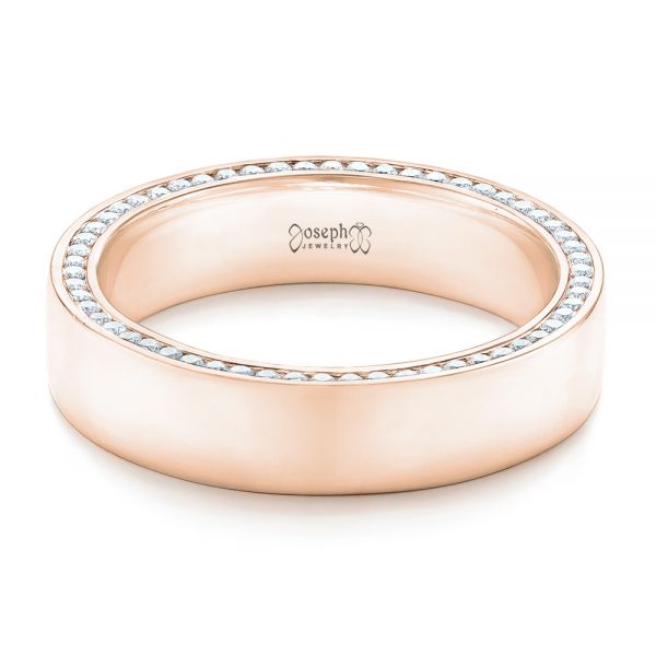 14k Rose Gold 14k Rose Gold Custom Diamond Men's Wedding Band - Flat View - 102766