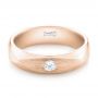 14k Rose Gold 14k Rose Gold Custom Diamond Men's Wedding Band - Flat View -  102922 - Thumbnail