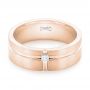 14k Rose Gold 14k Rose Gold Custom Diamond Men's Wedding Band - Flat View -  102948 - Thumbnail