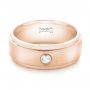 14k Rose Gold 14k Rose Gold Custom Diamond Men's Wedding Band - Flat View -  102976 - Thumbnail