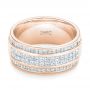 18k Rose Gold 18k Rose Gold Custom Diamond Men's Wedding Band - Flat View -  103133 - Thumbnail