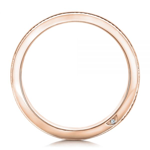 18k Rose Gold 18k Rose Gold Custom Diamond Men's Wedding Band - Front View -  102358