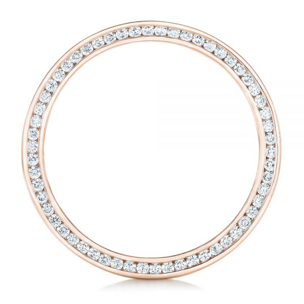 14k Rose Gold 14k Rose Gold Custom Diamond Men's Wedding Band - Front View - 102766