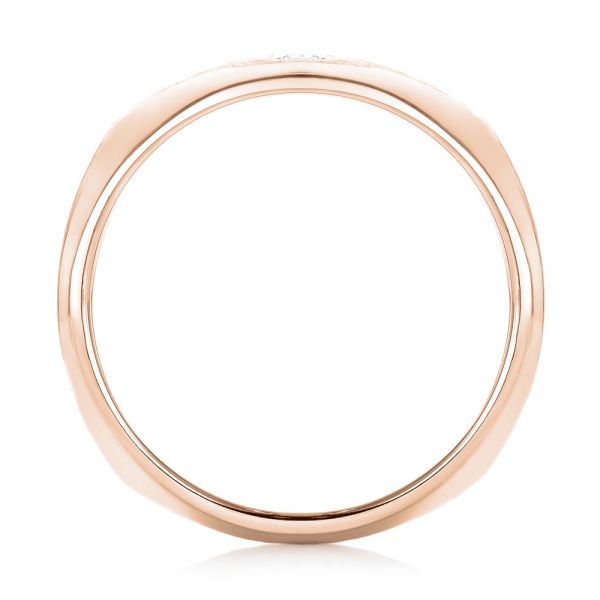 18k Rose Gold 18k Rose Gold Custom Diamond Men's Wedding Band - Front View - 102922