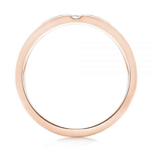 14k Rose Gold 14k Rose Gold Custom Diamond Men's Wedding Band - Front View - 102948