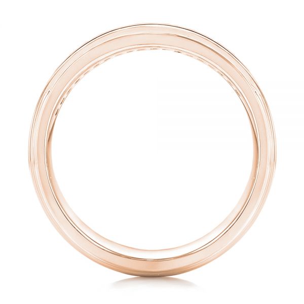 14k Rose Gold 14k Rose Gold Custom Diamond Men's Wedding Band - Front View - 103133