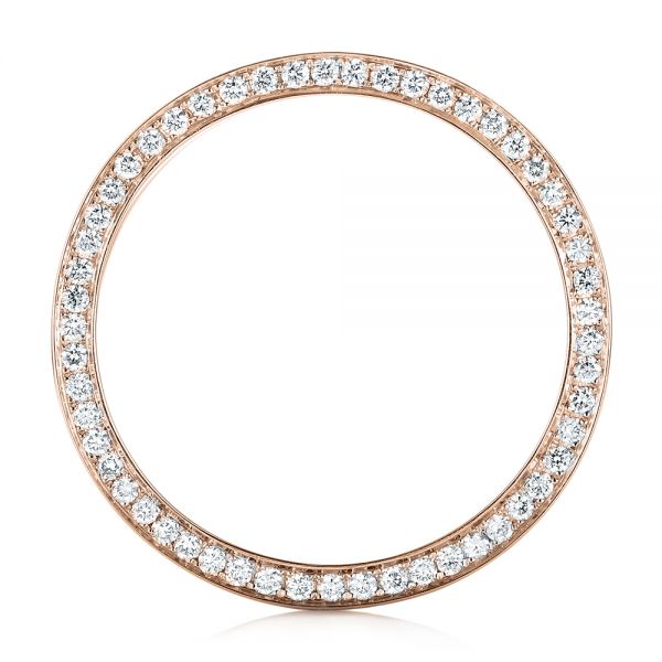 18k Rose Gold 18k Rose Gold Custom Diamond Men's Wedding Band - Front View - 103514