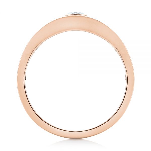 18k Rose Gold 18k Rose Gold Custom Diamond Men's Wedding Band - Front View - 103840