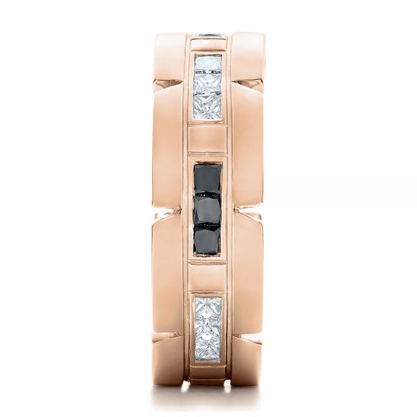 14k Rose Gold 14k Rose Gold Custom Diamond Men's Wedding Band - Side View - 102208