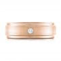 14k Rose Gold 14k Rose Gold Custom Diamond Men's Wedding Band - Top View -  102236 - Thumbnail