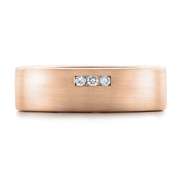 18k Rose Gold 18k Rose Gold Custom Diamond Men's Wedding Band - Top View - 102281