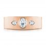 18k Rose Gold 18k Rose Gold Custom Diamond Men's Wedding Band - Top View -  103840 - Thumbnail