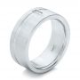 18k White Gold 18k White Gold Custom Diamond Men's Wedding Band - Three-Quarter View -  102188 - Thumbnail