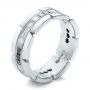  Platinum Custom Diamond Men's Wedding Band - Three-Quarter View -  102208 - Thumbnail