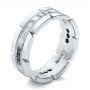 18k White Gold 18k White Gold Custom Diamond Men's Wedding Band - Three-Quarter View -  102208 - Thumbnail