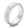 18k White Gold 18k White Gold Custom Diamond Men's Wedding Band - Three-Quarter View -  102236 - Thumbnail