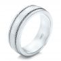  Platinum Custom Diamond Men's Wedding Band - Three-Quarter View -  102358 - Thumbnail