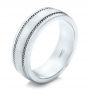 18k White Gold 18k White Gold Custom Diamond Men's Wedding Band - Three-Quarter View -  102358 - Thumbnail